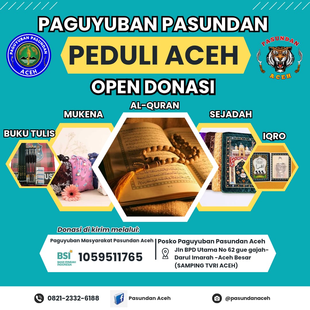 Paguyuban Pasundan Aceh Salurkan Bantuan Kemanusiaan ke Lima Kabupaten
